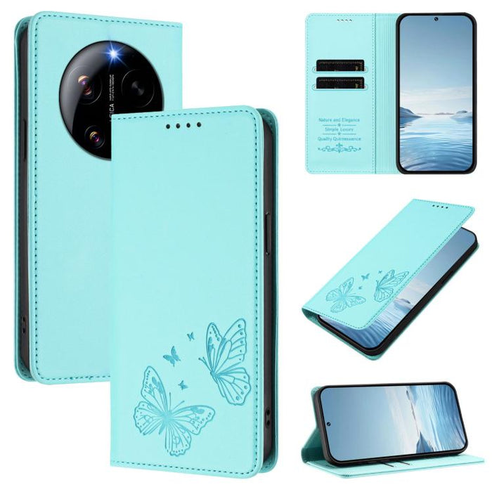 Funda para teléfono de cuero vegano con fuerte imán doble en forma de mariposa y protección RFID, For Xiaomi Poco X8 Pro 5G / Redmi Turbo 5 5G, For Xiaomi 17 Ultra, For Xiaomi Poco F8 Ultra 5G / Redmi K90 Pro Max, For Xiaomi Poco F8 Pro 5G / Redmi K90 ...