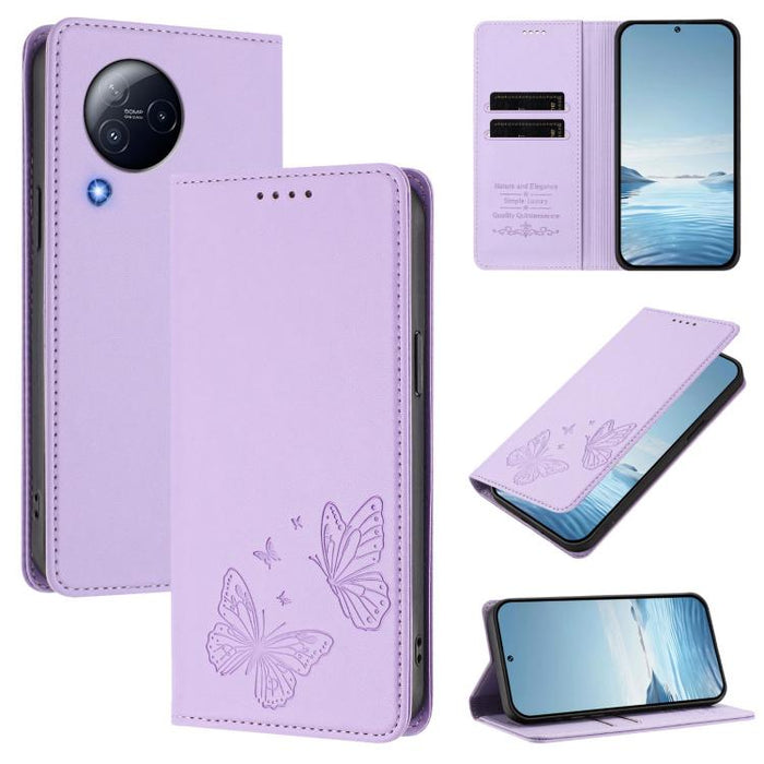 Funda para teléfono de cuero vegano con fuerte imán doble en forma de mariposa y protección RFID, For Xiaomi Poco X6 Pro, For Xiaomi 14 Ultra, For Xiaomi 14 Pro, For Xiaomi 14, For Xiaomi 13T / 13T Pro / Redmi K60 Ultra, For Xiaomi 13 Ultra            ...