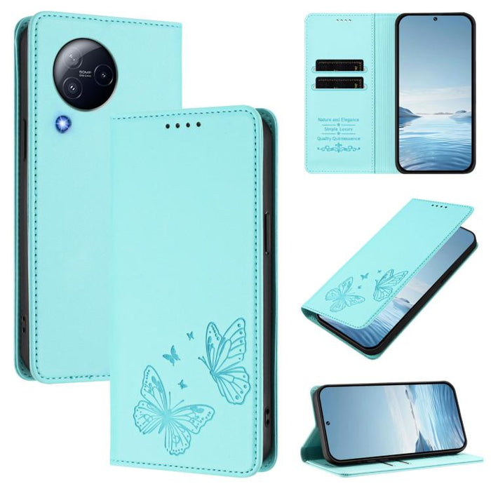 Funda para teléfono de cuero vegano con fuerte imán doble en forma de mariposa y protección RFID, For Xiaomi Poco X6 Pro, For Xiaomi 14 Ultra, For Xiaomi 14 Pro, For Xiaomi 14, For Xiaomi 13T / 13T Pro / Redmi K60 Ultra, For Xiaomi 13 Ultra            ...