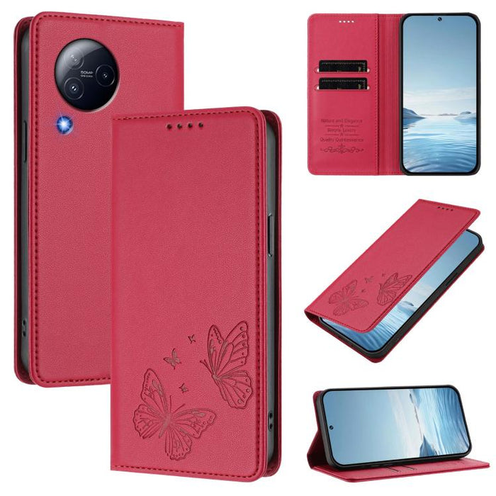 Funda para teléfono de cuero vegano con fuerte imán doble en forma de mariposa y protección RFID, For Xiaomi Poco X6 Pro, For Xiaomi 14 Ultra, For Xiaomi 14 Pro, For Xiaomi 14, For Xiaomi 13T / 13T Pro / Redmi K60 Ultra, For Xiaomi 13 Ultra            ...