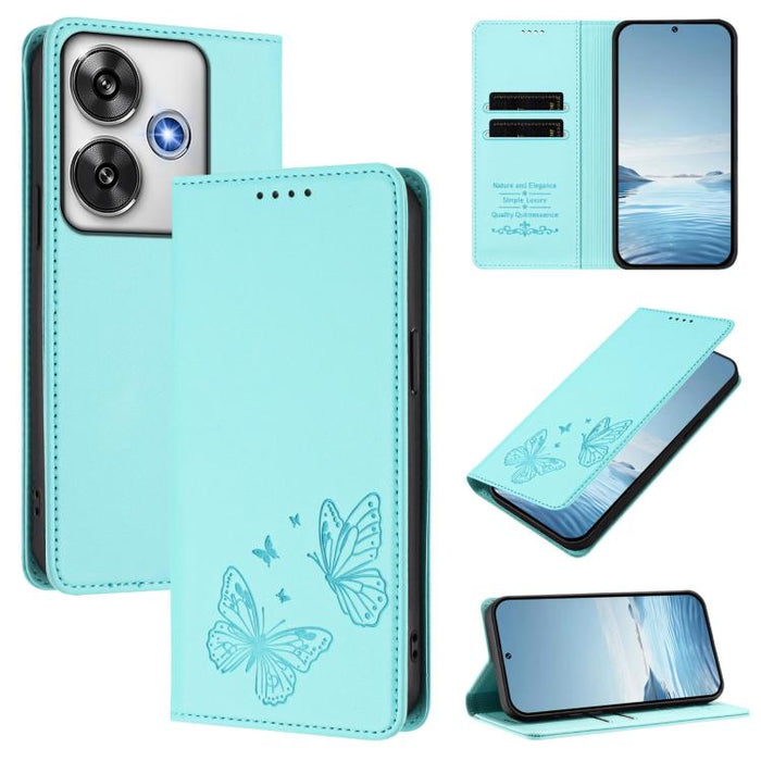 Funda para teléfono de cuero vegano con fuerte imán doble en forma de mariposa y protección RFID, For Xiaomi Poco X7 Pro 5G, For Xiaomi Poco M7 Pro 5G / Redmi Note 14 5G, For Xiaomi 15 Pro, For Xiaomi 15, For Xiaomi 14T Pro, For Xiaomi 14T             ...