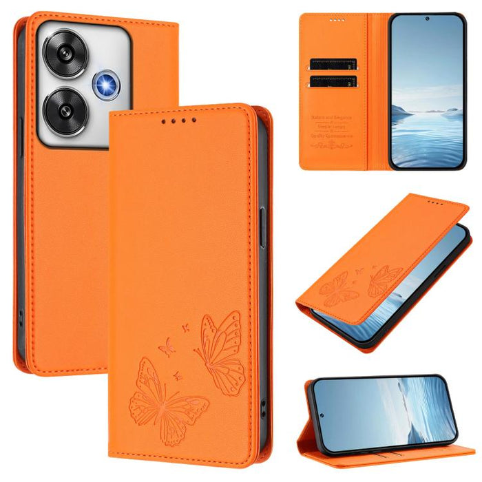 Funda para teléfono de cuero vegano con fuerte imán doble en forma de mariposa y protección RFID, For Xiaomi Poco X7 Pro 5G, For Xiaomi Poco M7 Pro 5G / Redmi Note 14 5G, For Xiaomi 15 Pro, For Xiaomi 15, For Xiaomi 14T Pro, For Xiaomi 14T             ...