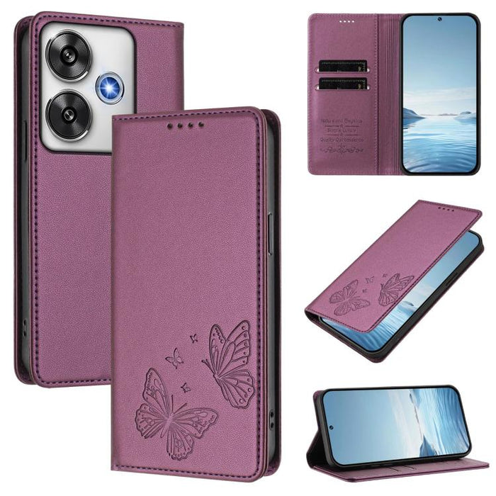 Funda para teléfono de cuero vegano con fuerte imán doble en forma de mariposa y protección RFID, For Xiaomi Poco X7 Pro 5G, For Xiaomi Poco M7 Pro 5G / Redmi Note 14 5G, For Xiaomi 15 Pro, For Xiaomi 15, For Xiaomi 14T Pro, For Xiaomi 14T             ...