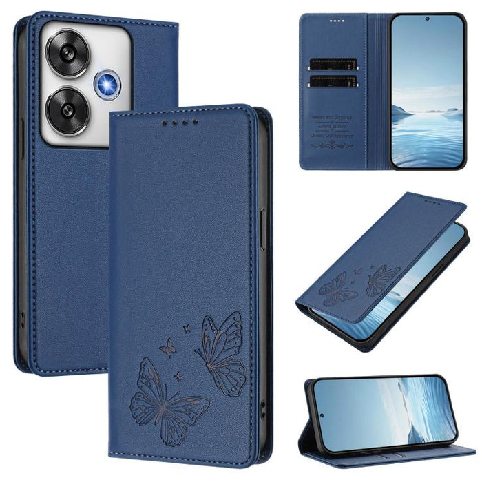 Funda para teléfono de cuero vegano con fuerte imán doble en forma de mariposa y protección RFID, For Xiaomi Poco X7 Pro 5G, For Xiaomi Poco M7 Pro 5G / Redmi Note 14 5G, For Xiaomi 15 Pro, For Xiaomi 15, For Xiaomi 14T Pro, For Xiaomi 14T             ...