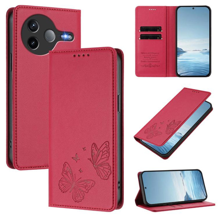 Funda para teléfono de cuero vegano con fuerte imán doble en forma de mariposa y protección RFID, For Xiaomi 15T Pro 5G, For Xiaomi 15T 5G, For Xiaomi 15S Pro, For Xiaomi Poco F7 / Redmi Turbo 4 Pro, For Xiaomi Poco F7 Ultra / Redmi K80 Pro            ...
