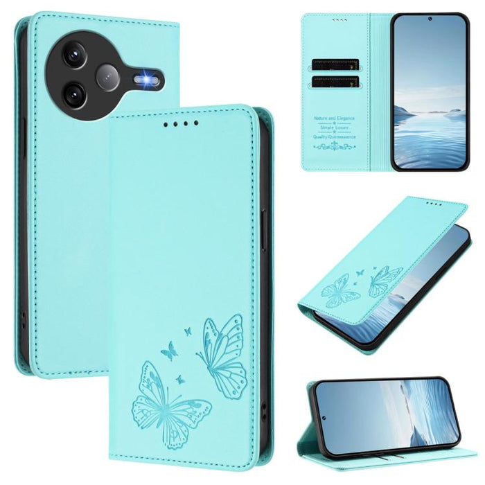 Funda para teléfono de cuero vegano con fuerte imán doble en forma de mariposa y protección RFID, For Xiaomi 15T Pro 5G, For Xiaomi 15T 5G, For Xiaomi 15S Pro, For Xiaomi Poco F7 / Redmi Turbo 4 Pro, For Xiaomi Poco F7 Ultra / Redmi K80 Pro            ...
