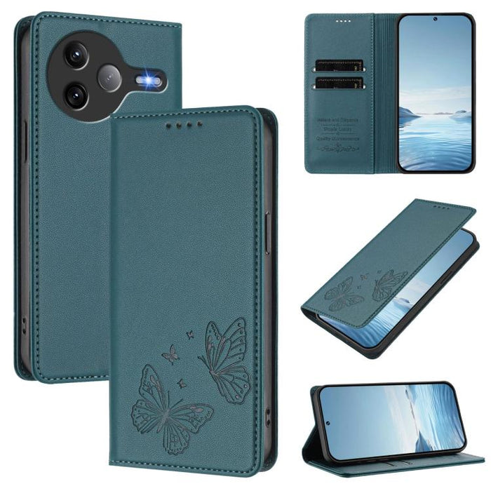 Funda para teléfono de cuero vegano con fuerte imán doble en forma de mariposa y protección RFID, For Xiaomi 15T Pro 5G, For Xiaomi 15T 5G, For Xiaomi 15S Pro, For Xiaomi Poco F7 / Redmi Turbo 4 Pro, For Xiaomi Poco F7 Ultra / Redmi K80 Pro            ...