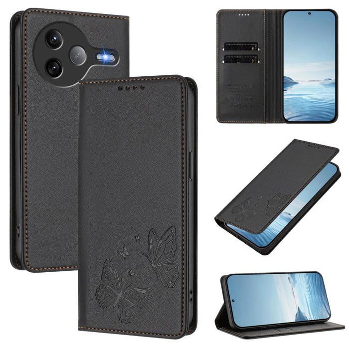 Funda para teléfono de cuero vegano con fuerte imán doble en forma de mariposa y protección RFID, For Xiaomi 15T Pro 5G, For Xiaomi 15T 5G, For Xiaomi 15S Pro, For Xiaomi Poco F7 / Redmi Turbo 4 Pro, For Xiaomi Poco F7 Ultra / Redmi K80 Pro            ...