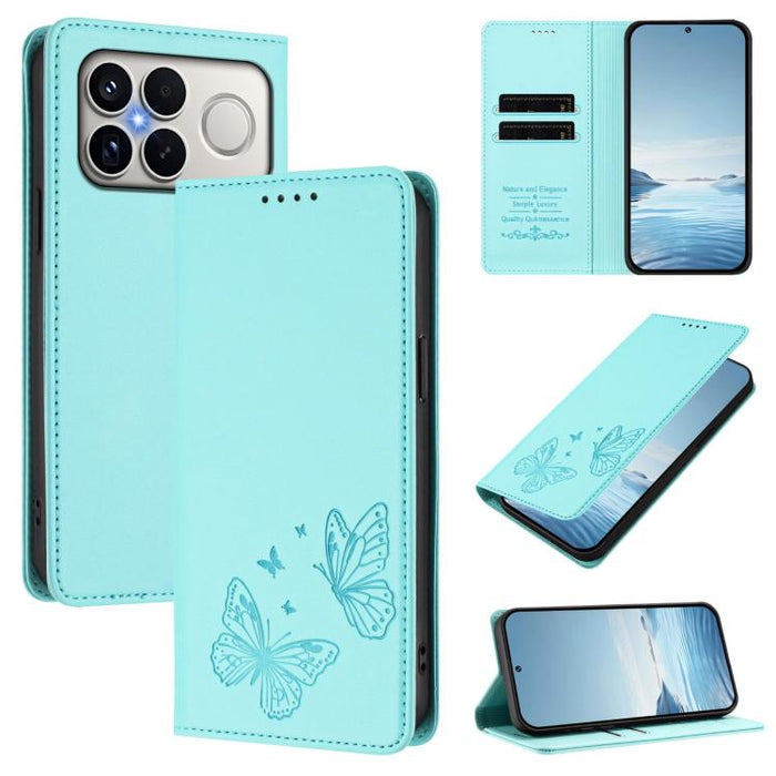 Funda para teléfono de cuero vegano con fuerte imán doble en forma de mariposa y protección RFID, For Xiaomi Poco X8 Pro 5G / Redmi Turbo 5 5G, For Xiaomi 17 Ultra, For Xiaomi Poco F8 Ultra 5G / Redmi K90 Pro Max, For Xiaomi Poco F8 Pro 5G / Redmi K90 ...