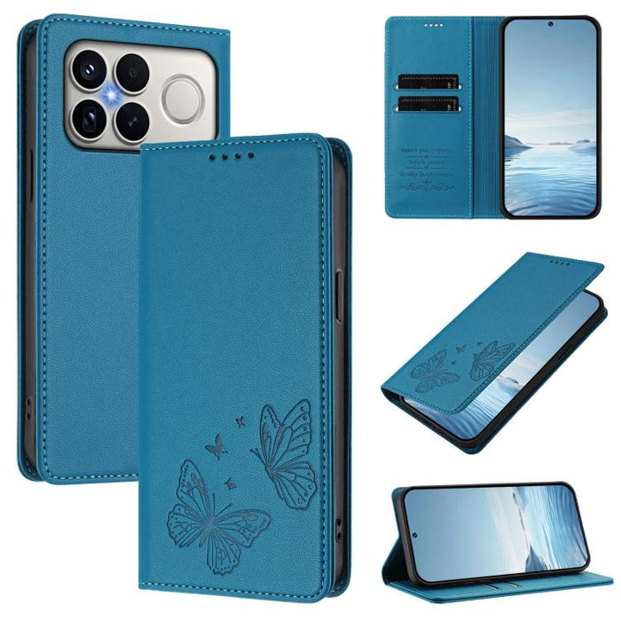 Funda para teléfono de cuero vegano con fuerte imán doble en forma de mariposa y protección RFID, For Xiaomi Poco X8 Pro 5G / Redmi Turbo 5 5G, For Xiaomi 17 Ultra, For Xiaomi Poco F8 Ultra 5G / Redmi K90 Pro Max, For Xiaomi Poco F8 Pro 5G / Redmi K90 ...