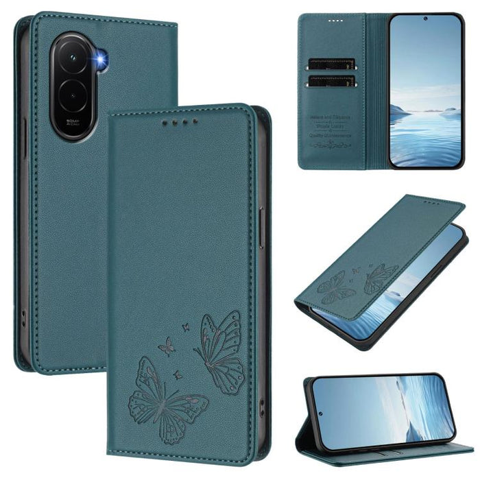 Funda para teléfono de cuero vegano con fuerte imán doble en forma de mariposa y protección RFID, For Xiaomi Poco X8 Pro 5G / Redmi Turbo 5 5G, For Xiaomi 17 Ultra, For Xiaomi Poco F8 Ultra 5G / Redmi K90 Pro Max, For Xiaomi Poco F8 Pro 5G / Redmi K90 ...