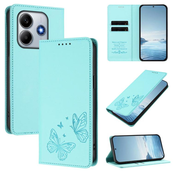 Funda para teléfono de cuero vegano con fuerte imán doble en forma de mariposa y protección RFID, For Xiaomi Poco X7 Pro 5G, For Xiaomi Poco M7 Pro 5G / Redmi Note 14 5G, For Xiaomi 15 Pro, For Xiaomi 15, For Xiaomi 14T Pro, For Xiaomi 14T             ...