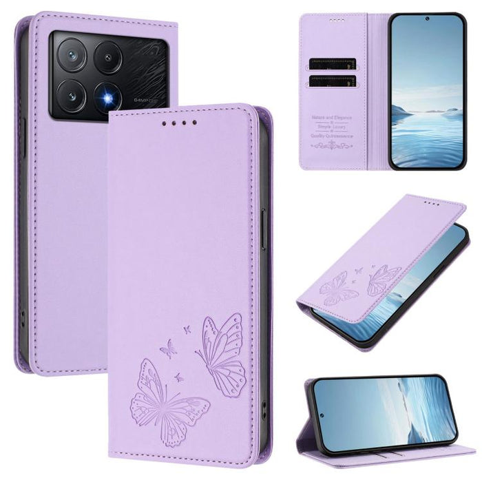 Funda para teléfono de cuero vegano con fuerte imán doble en forma de mariposa y protección RFID, For Xiaomi Poco X6 Pro, For Xiaomi 14 Ultra, For Xiaomi 14 Pro, For Xiaomi 14, For Xiaomi 13T / 13T Pro / Redmi K60 Ultra, For Xiaomi 13 Ultra            ...