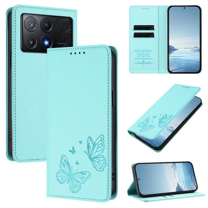 Funda para teléfono de cuero vegano con fuerte imán doble en forma de mariposa y protección RFID, For Xiaomi Poco X6 Pro, For Xiaomi 14 Ultra, For Xiaomi 14 Pro, For Xiaomi 14, For Xiaomi 13T / 13T Pro / Redmi K60 Ultra, For Xiaomi 13 Ultra            ...