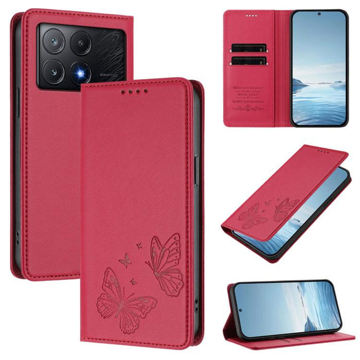 Funda para teléfono de cuero vegano con fuerte imán doble en forma de mariposa y protección RFID, For Xiaomi Poco X6 Pro, For Xiaomi 14 Ultra, For Xiaomi 14 Pro, For Xiaomi 14, For Xiaomi 13T / 13T Pro / Redmi K60 Ultra, For Xiaomi 13 Ultra            ...