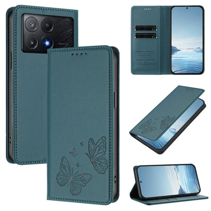 Funda para teléfono de cuero vegano con fuerte imán doble en forma de mariposa y protección RFID, For Xiaomi Poco X6 Pro, For Xiaomi 14 Ultra, For Xiaomi 14 Pro, For Xiaomi 14, For Xiaomi 13T / 13T Pro / Redmi K60 Ultra, For Xiaomi 13 Ultra            ...