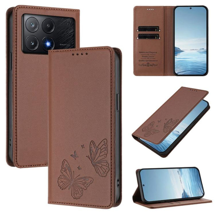Funda para teléfono de cuero vegano con fuerte imán doble en forma de mariposa y protección RFID, For Xiaomi Poco X6 Pro, For Xiaomi 14 Ultra, For Xiaomi 14 Pro, For Xiaomi 14, For Xiaomi 13T / 13T Pro / Redmi K60 Ultra, For Xiaomi 13 Ultra            ...