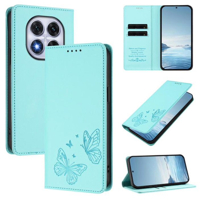 Funda para teléfono de cuero vegano con fuerte imán doble en forma de mariposa y protección RFID, For Xiaomi Poco X7 Pro 5G, For Xiaomi Poco M7 Pro 5G / Redmi Note 14 5G, For Xiaomi 15 Pro, For Xiaomi 15, For Xiaomi 14T Pro, For Xiaomi 14T             ...
