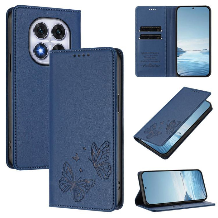 Funda para teléfono de cuero vegano con fuerte imán doble en forma de mariposa y protección RFID, For Xiaomi Poco X7 Pro 5G, For Xiaomi Poco M7 Pro 5G / Redmi Note 14 5G, For Xiaomi 15 Pro, For Xiaomi 15, For Xiaomi 14T Pro, For Xiaomi 14T             ...