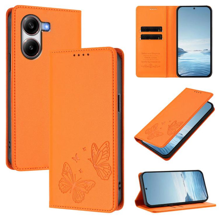 Funda para teléfono de cuero vegano con fuerte imán doble en forma de mariposa y protección RFID, For Xiaomi Poco X7 Pro 5G, For Xiaomi Poco M7 Pro 5G / Redmi Note 14 5G, For Xiaomi 15 Pro, For Xiaomi 15, For Xiaomi 14T Pro, For Xiaomi 14T             ...