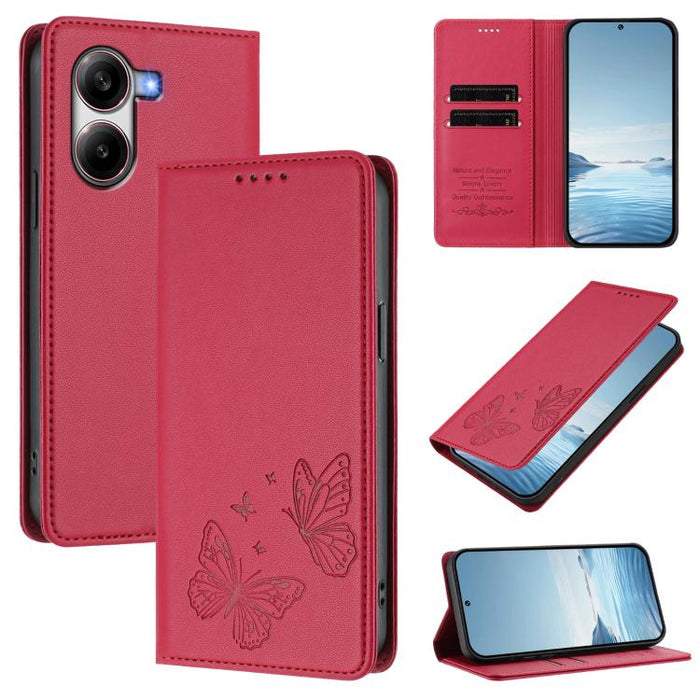 Funda para teléfono de cuero vegano con fuerte imán doble en forma de mariposa y protección RFID, For Xiaomi Poco X7 Pro 5G, For Xiaomi Poco M7 Pro 5G / Redmi Note 14 5G, For Xiaomi 15 Pro, For Xiaomi 15, For Xiaomi 14T Pro, For Xiaomi 14T             ...
