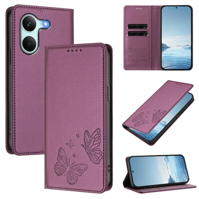 Funda para teléfono de cuero vegano con fuerte imán doble en forma de mariposa y protección RFID, For Xiaomi Poco X8 Pro 5G / Redmi Turbo 5 5G, For Xiaomi 17 Ultra, For Xiaomi Poco F8 Ultra 5G / Redmi K90 Pro Max, For Xiaomi Poco F8 Pro 5G / Redmi K90 ...