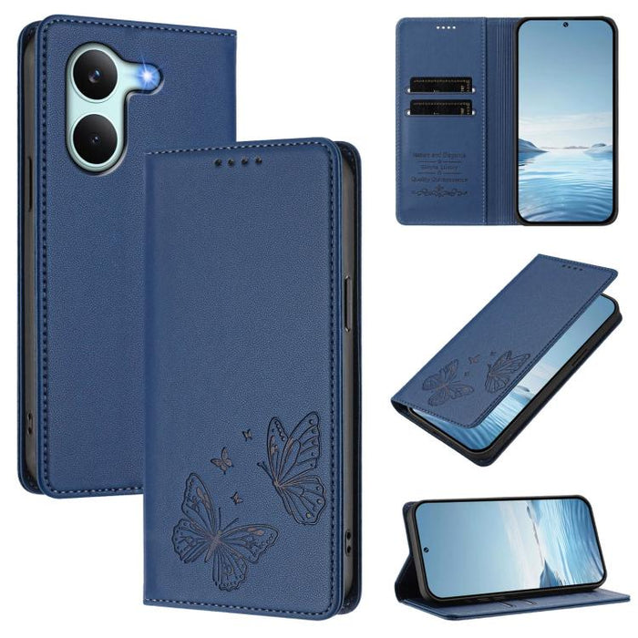 Funda para teléfono de cuero vegano con fuerte imán doble en forma de mariposa y protección RFID, For Xiaomi Poco X8 Pro 5G / Redmi Turbo 5 5G, For Xiaomi 17 Ultra, For Xiaomi Poco F8 Ultra 5G / Redmi K90 Pro Max, For Xiaomi Poco F8 Pro 5G / Redmi K90 ...