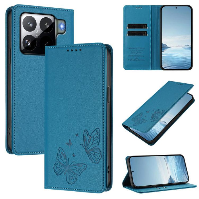 Funda para teléfono de cuero vegano con fuerte imán doble en forma de mariposa y protección RFID, For Xiaomi 15T Pro 5G, For Xiaomi 15T 5G, For Xiaomi 15S Pro, For Xiaomi Poco F7 / Redmi Turbo 4 Pro, For Xiaomi Poco F7 Ultra / Redmi K80 Pro            ...