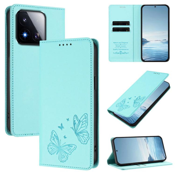 Funda para teléfono de cuero vegano con fuerte imán doble en forma de mariposa y protección RFID, For Xiaomi Poco X8 Pro 5G / Redmi Turbo 5 5G, For Xiaomi 17 Ultra, For Xiaomi Poco F8 Ultra 5G / Redmi K90 Pro Max, For Xiaomi Poco F8 Pro 5G / Redmi K90 ...