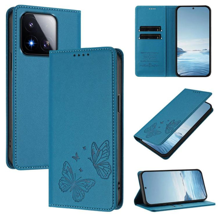 Funda para teléfono de cuero vegano con fuerte imán doble en forma de mariposa y protección RFID, For Xiaomi Poco X8 Pro 5G / Redmi Turbo 5 5G, For Xiaomi 17 Ultra, For Xiaomi Poco F8 Ultra 5G / Redmi K90 Pro Max, For Xiaomi Poco F8 Pro 5G / Redmi K90 ...