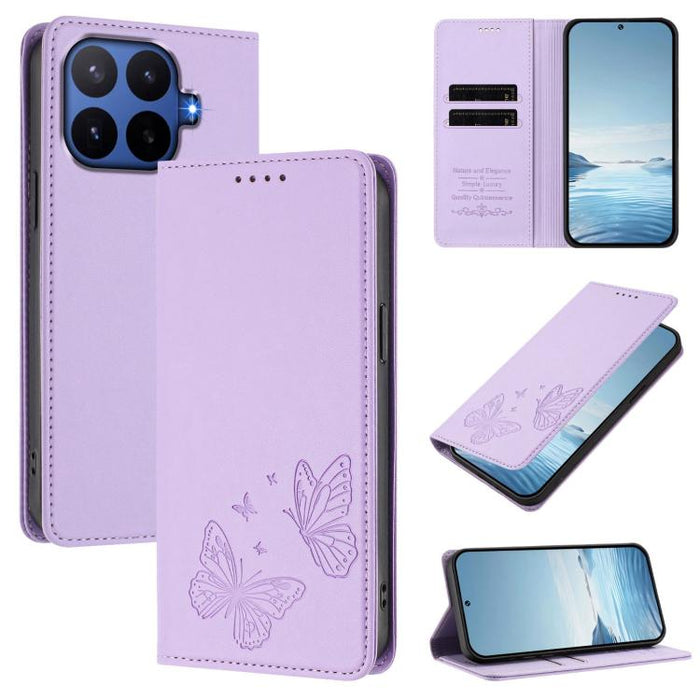 Funda para teléfono de cuero vegano con fuerte imán doble en forma de mariposa y protección RFID, For Xiaomi Poco X8 Pro 5G / Redmi Turbo 5 5G, For Xiaomi 17 Ultra, For Xiaomi Poco F8 Ultra 5G / Redmi K90 Pro Max, For Xiaomi Poco F8 Pro 5G / Redmi K90 ...