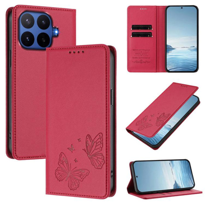 Funda para teléfono de cuero vegano con fuerte imán doble en forma de mariposa y protección RFID, For Xiaomi Poco X8 Pro 5G / Redmi Turbo 5 5G, For Xiaomi 17 Ultra, For Xiaomi Poco F8 Ultra 5G / Redmi K90 Pro Max, For Xiaomi Poco F8 Pro 5G / Redmi K90 ...