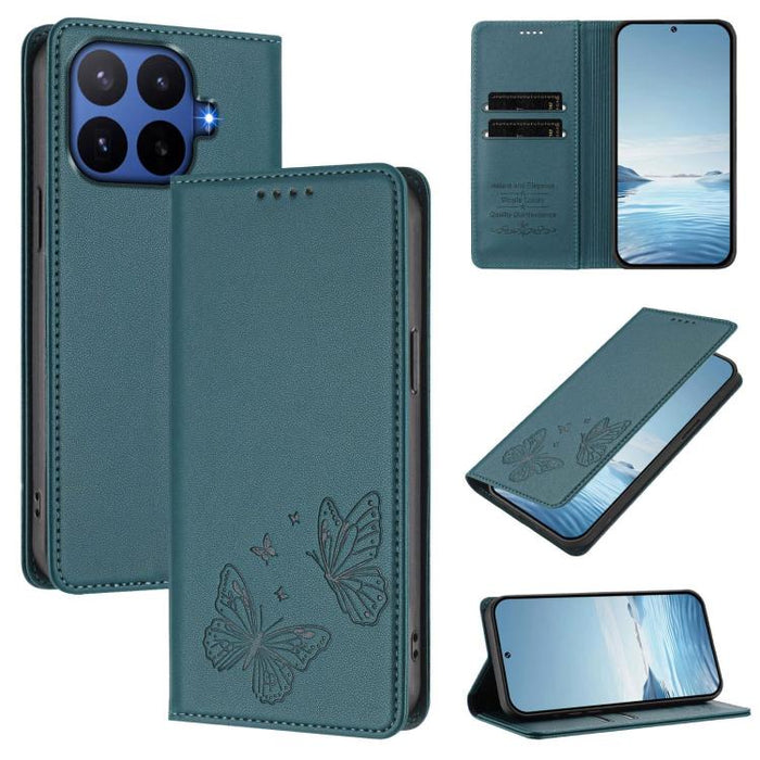 Funda para teléfono de cuero vegano con fuerte imán doble en forma de mariposa y protección RFID, For Xiaomi Poco X8 Pro 5G / Redmi Turbo 5 5G, For Xiaomi 17 Ultra, For Xiaomi Poco F8 Ultra 5G / Redmi K90 Pro Max, For Xiaomi Poco F8 Pro 5G / Redmi K90 ...
