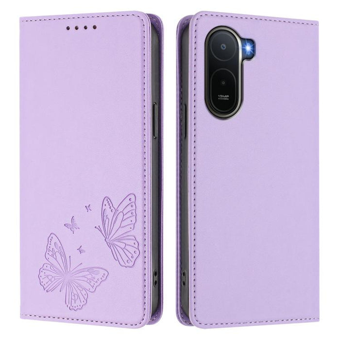 Funda para teléfono de cuero vegano con fuerte imán doble en forma de mariposa y protección RFID, For Redmi A7 Pro 171mm / Poco C85x 5G, For Redmi 15a 5G, For Redmi Turbo 5 Max 5G / Poco X8 Pro Max 5G, For Redmi Note 15 Pro+ 5G 163.3mm / Poco M8 Pro 5G...
