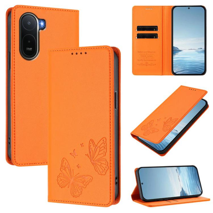 Funda para teléfono de cuero vegano con fuerte imán doble en forma de mariposa y protección RFID, For Redmi A7 Pro 171mm / Poco C85x 5G, For Redmi 15a 5G, For Redmi Turbo 5 Max 5G / Poco X8 Pro Max 5G, For Redmi Note 15 Pro+ 5G 163.3mm / Poco M8 Pro 5G...