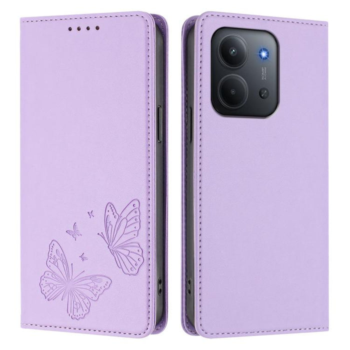 Funda para teléfono de cuero vegano con fuerte imán doble en forma de mariposa y protección RFID, For Redmi 15 5G / 4G EU 171mm, For Redmi 15C 5G / 4G Global 171mm / Poco C85 4G, For Redmi A5 4G 173.3mm, For Redmi A5 4G 171.7mm / Poco C71              ...