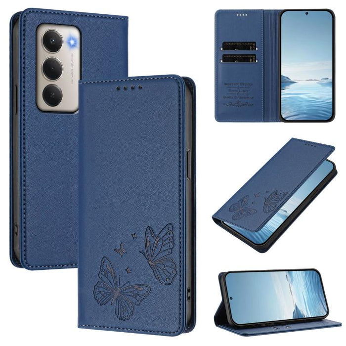 Funda para teléfono de cuero vegano con fuerte imán doble en forma de mariposa y protección RFID, For Redmi 15 5G / 4G EU 171mm, For Redmi 15C 5G / 4G Global 171mm / Poco C85 4G, For Redmi A5 4G 173.3mm, For Redmi A5 4G 171.7mm / Poco C71              ...