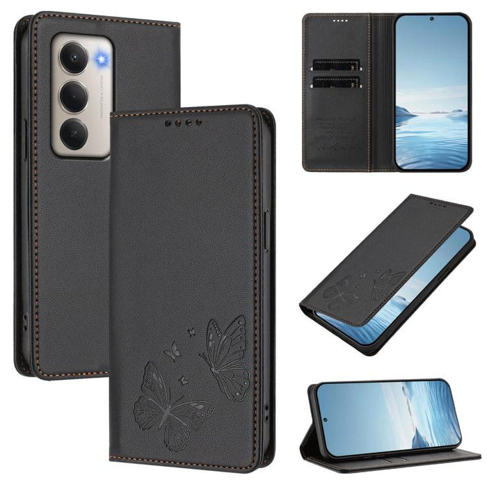 Funda para teléfono de cuero vegano con fuerte imán doble en forma de mariposa y protección RFID, For Redmi 15 5G / 4G EU 171mm, For Redmi 15C 5G / 4G Global 171mm / Poco C85 4G, For Redmi A5 4G 173.3mm, For Redmi A5 4G 171.7mm / Poco C71              ...