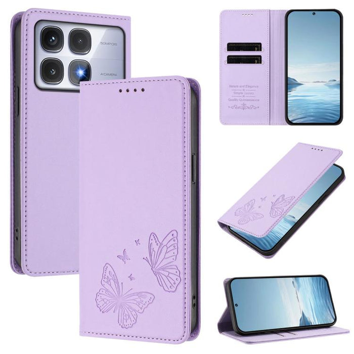 Funda para teléfono de cuero vegano con fuerte imán doble en forma de mariposa y protección RFID, For Redmi 15 5G / 4G EU 171mm, For Redmi 15C 5G / 4G Global 171mm / Poco C85 4G, For Redmi A5 4G 173.3mm, For Redmi A5 4G 171.7mm / Poco C71              ...