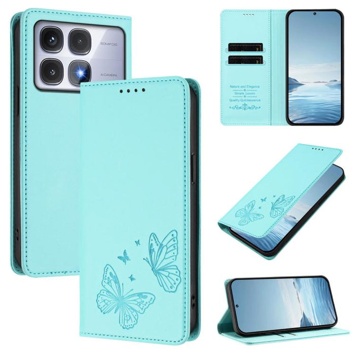 Funda para teléfono de cuero vegano con fuerte imán doble en forma de mariposa y protección RFID, For Redmi 15 5G / 4G EU 171mm, For Redmi 15C 5G / 4G Global 171mm / Poco C85 4G, For Redmi A5 4G 173.3mm, For Redmi A5 4G 171.7mm / Poco C71              ...