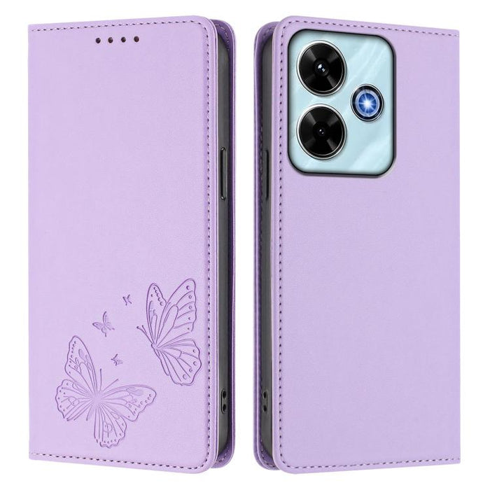 Funda para teléfono de cuero vegano con fuerte imán doble en forma de mariposa y protección RFID, For Redmi 13 4G / 5G / 13x / Poco M6 4G, For Redmi A3 / A3x / Poco C61, For Redmi Note 13 4G, For Redmi 13C 4G / 5G / Poco C65                            ...