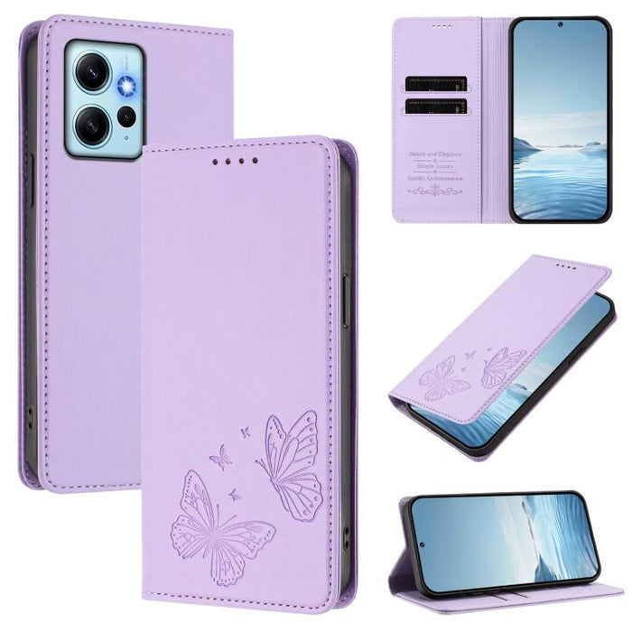 Funda para teléfono de cuero vegano con fuerte imán doble en forma de mariposa y protección RFID, For Redmi Note 12 Turbo / Poco F5, For Redmi K60 / K60 Pro / Poco F5 Pro, For Redmi Note 12 4G Global, For Redmi Note 12 Pro+ 5G / Note 12 Explorer       ...
