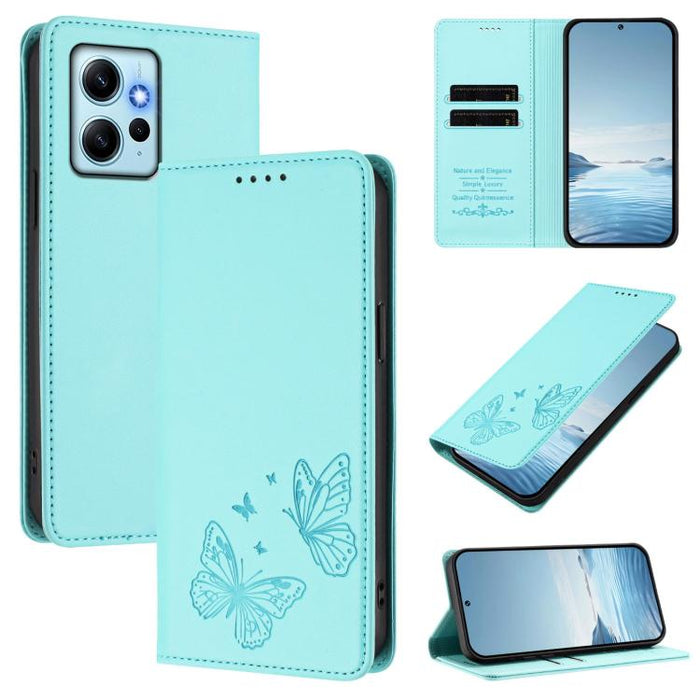 Funda para teléfono de cuero vegano con fuerte imán doble en forma de mariposa y protección RFID, For Redmi Note 12 Turbo / Poco F5, For Redmi K60 / K60 Pro / Poco F5 Pro, For Redmi Note 12 4G Global, For Redmi Note 12 Pro+ 5G / Note 12 Explorer       ...