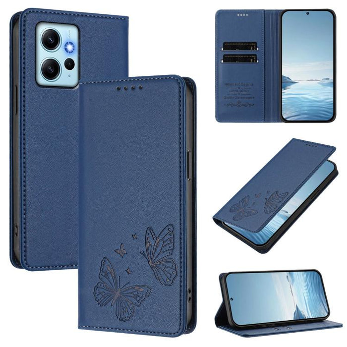 Funda para teléfono de cuero vegano con fuerte imán doble en forma de mariposa y protección RFID, For Redmi Note 12 Turbo / Poco F5, For Redmi K60 / K60 Pro / Poco F5 Pro, For Redmi Note 12 4G Global, For Redmi Note 12 Pro+ 5G / Note 12 Explorer       ...