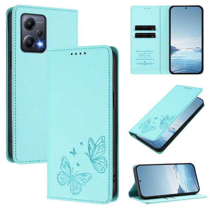 Funda para teléfono de cuero vegano con fuerte imán doble en forma de mariposa y protección RFID, For Redmi Note 12 Turbo / Poco F5, For Redmi K60 / K60 Pro / Poco F5 Pro, For Redmi Note 12 4G Global, For Redmi Note 12 Pro+ 5G / Note 12 Explorer       ...