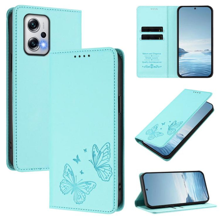 Funda para teléfono de cuero vegano con fuerte imán doble en forma de mariposa y protección RFID, For Redmi Note 12 Turbo / Poco F5, For Redmi K60 / K60 Pro / Poco F5 Pro, For Redmi Note 12 4G Global, For Redmi Note 12 Pro+ 5G / Note 12 Explorer       ...