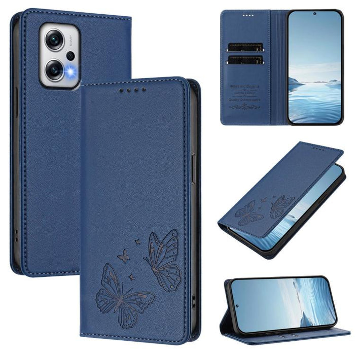 Funda para teléfono de cuero vegano con fuerte imán doble en forma de mariposa y protección RFID, For Redmi Note 12 Turbo / Poco F5, For Redmi K60 / K60 Pro / Poco F5 Pro, For Redmi Note 12 4G Global, For Redmi Note 12 Pro+ 5G / Note 12 Explorer       ...
