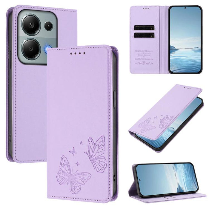 Funda para teléfono de cuero vegano con fuerte imán doble en forma de mariposa y protección RFID, For Redmi 15 5G / 4G EU 171mm, For Redmi 15C 5G / 4G Global 171mm / Poco C85 4G, For Redmi A5 4G 173.3mm, For Redmi A5 4G 171.7mm / Poco C71              ...