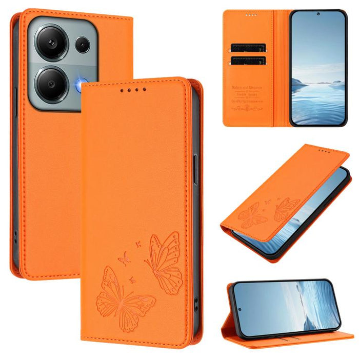 Funda para teléfono de cuero vegano con fuerte imán doble en forma de mariposa y protección RFID, For Redmi 15 5G / 4G EU 171mm, For Redmi 15C 5G / 4G Global 171mm / Poco C85 4G, For Redmi A5 4G 173.3mm, For Redmi A5 4G 171.7mm / Poco C71              ...