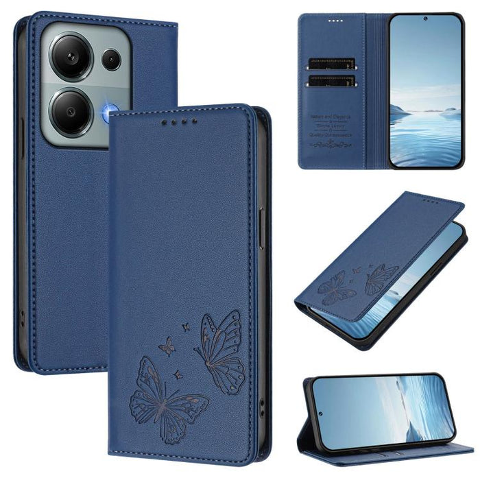 Funda para teléfono de cuero vegano con fuerte imán doble en forma de mariposa y protección RFID, For Redmi 15 5G / 4G EU 171mm, For Redmi 15C 5G / 4G Global 171mm / Poco C85 4G, For Redmi A5 4G 173.3mm, For Redmi A5 4G 171.7mm / Poco C71              ...
